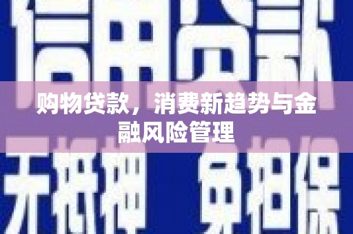 怀来购物贷款，消费新趋势与金融风险管理