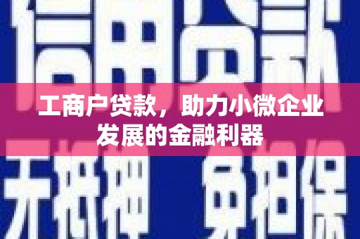 怀来工商户贷款，助力小微企业发展的金融利器