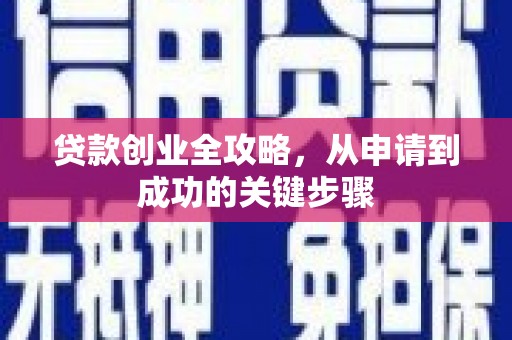 怀来贷款创业全攻略，从申请到成功的关键步骤