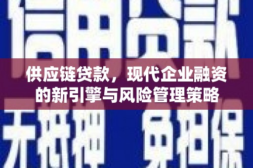 怀来供应链贷款，现代企业融资的新引擎与风险管理策略