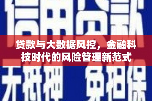 怀来贷款与大数据风控，金融科技时代的风险管理新范式