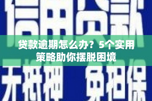 怀来贷款逾期怎么办？5个实用策略助你摆脱困境