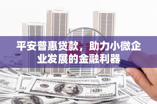 怀来平安普惠贷款，助力小微企业发展的金融利器