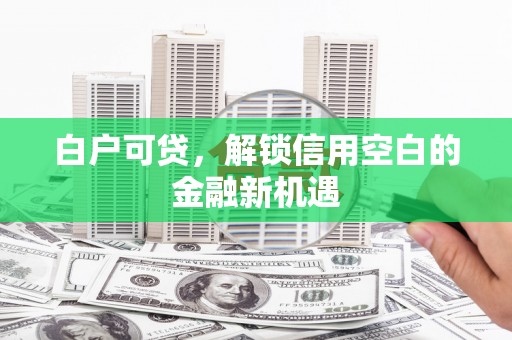怀来白户可贷，解锁信用空白的金融新机遇