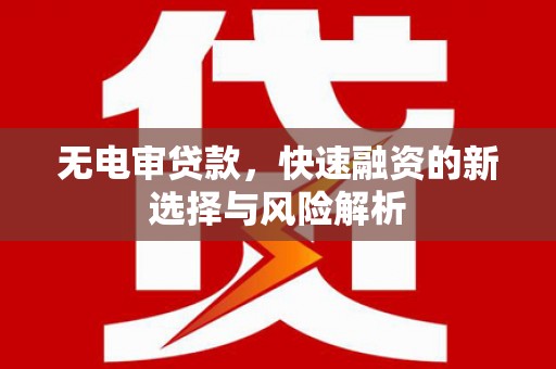 怀来无电审贷款，快速融资的新选择与风险解析