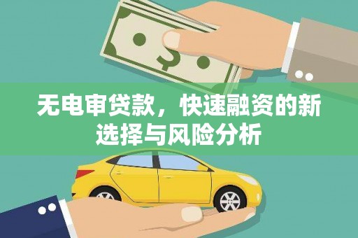 怀来无电审贷款，快速融资的新选择与风险分析