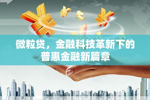 怀来微粒贷，金融科技革新下的普惠金融新篇章