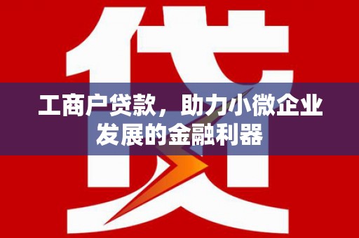 怀来工商户贷款，助力小微企业发展的金融利器
