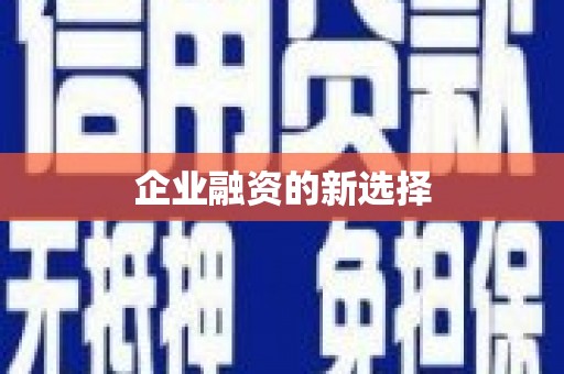 怀来企业融资的新选择