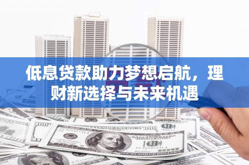 怀来低息贷款助力梦想启航，理财新选择与未来机遇